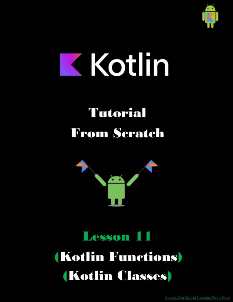 Kotlin Functions & Classes (Lesson 11 PDF)