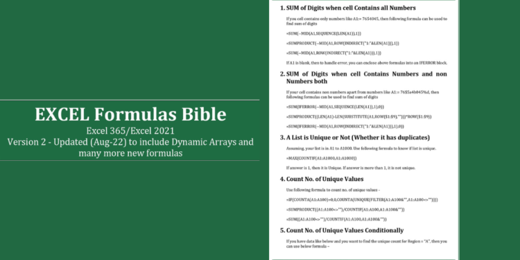 EXCEL Formulas Bible PDF - Connect 4 Techs Data Analysis by MS Excel PDF