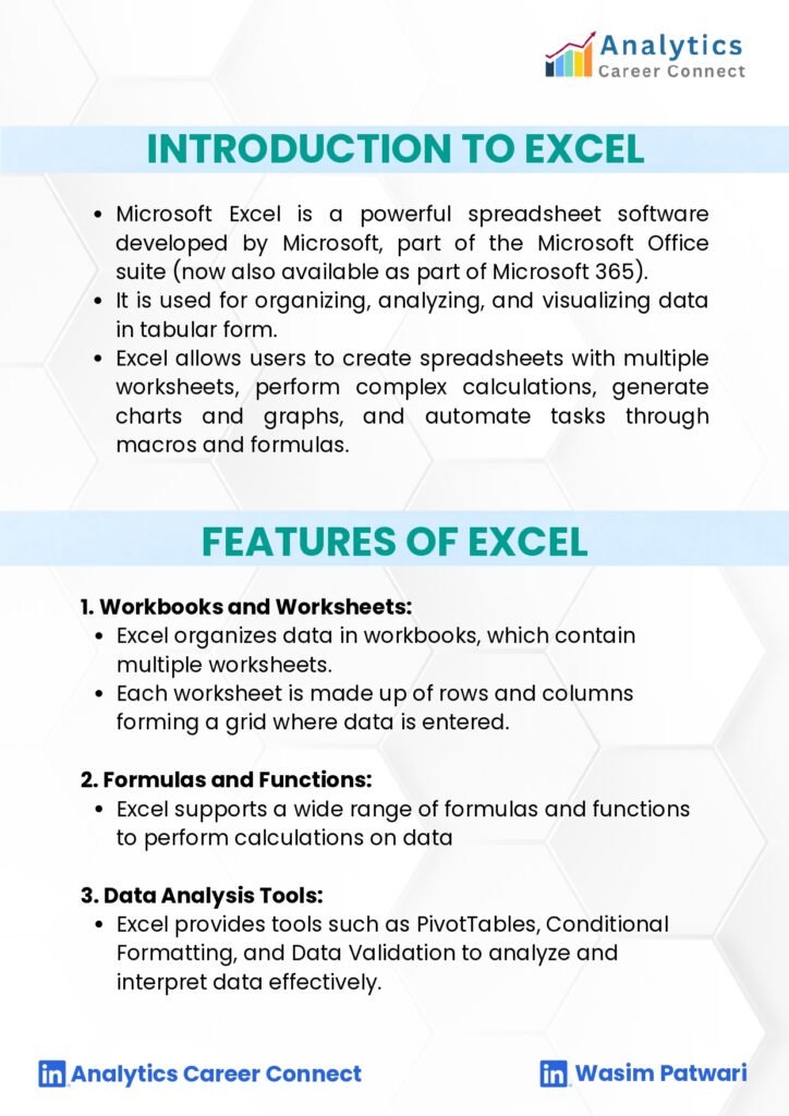 Excel for Data Analysis PDF _page-0003 - Connect 4 Techs Introduction and features of Excel